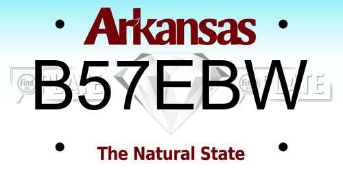 B57EBW Arkansas License Plate