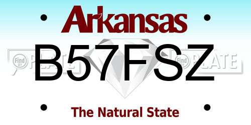 B57FSZ Arkansas License Plate