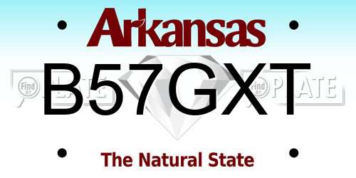 B57GXT Arkansas License Plate