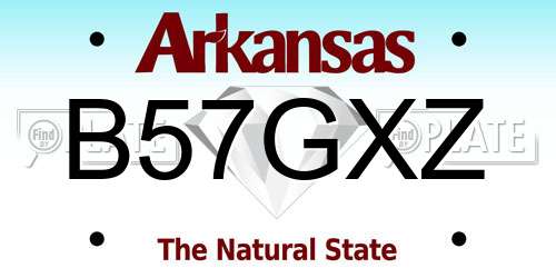 B57GXZ Arkansas License Plate