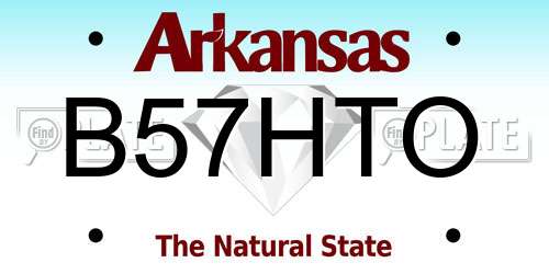 B57HTO Arkansas License Plate