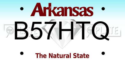 B57HTQ Arkansas License Plate