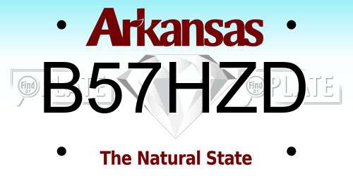 B57HZD Arkansas License Plate
