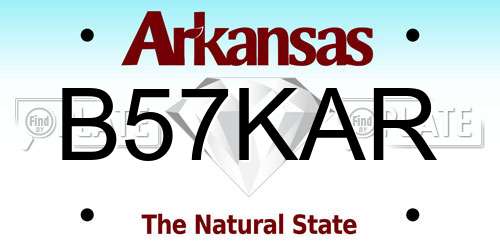 B57KAR Arkansas License Plate