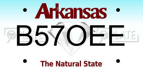 B57OEE Arkansas License Plate
