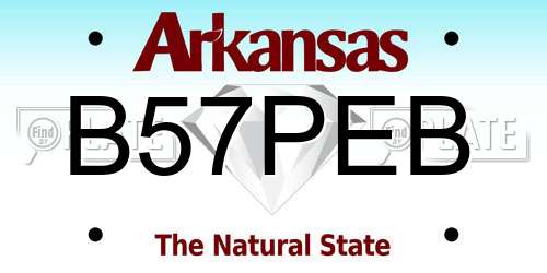 B57PEB Arkansas License Plate