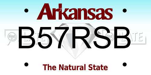 B57RSB Arkansas License Plate