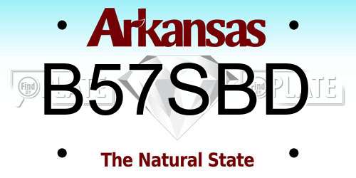 B57SBD Arkansas License Plate