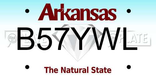 B57YWL Arkansas License Plate