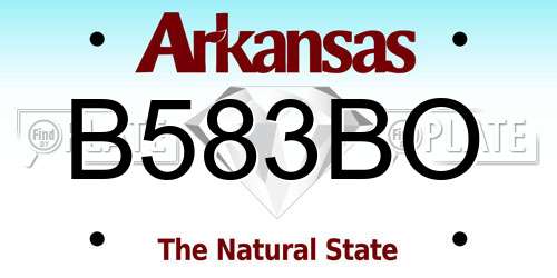 B583BO Arkansas License Plate
