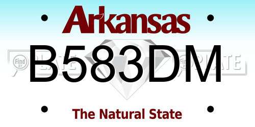 B583DM Arkansas License Plate