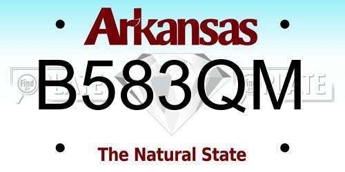 B583QM Arkansas License Plate