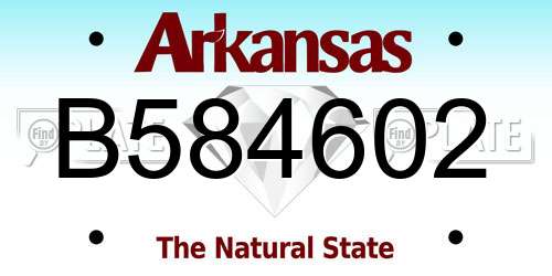 B584602 Arkansas License Plate