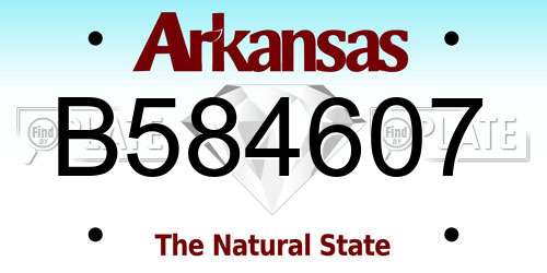 B584607 Arkansas License Plate