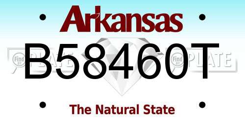 B58460T Arkansas License Plate