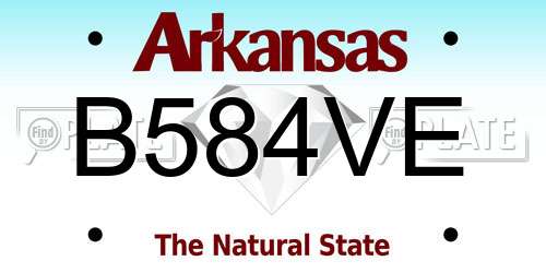 B584VE Arkansas License Plate
