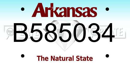 B585034 Arkansas License Plate