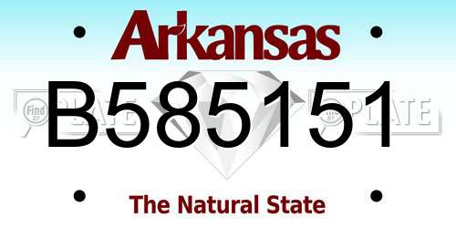 B585151 Arkansas License Plate