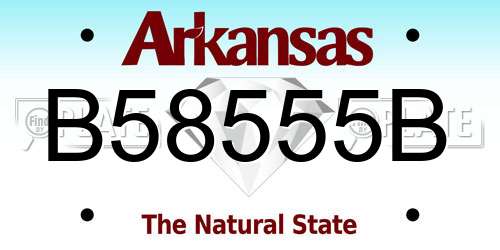 B58555B Arkansas License Plate
