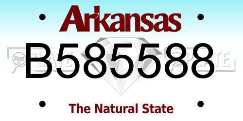 B585588 Arkansas License Plate