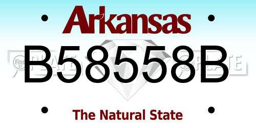 B58558B Arkansas License Plate