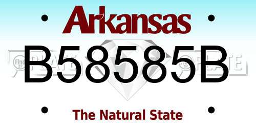 B58585B Arkansas License Plate