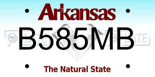 B585MB Arkansas License Plate