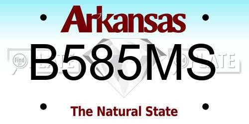 B585MS Arkansas License Plate