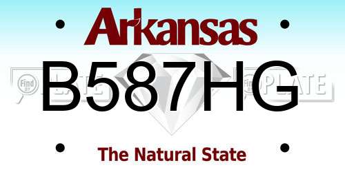 B587HG Arkansas License Plate