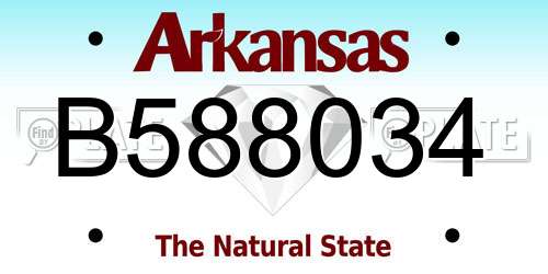 B588034 Arkansas License Plate