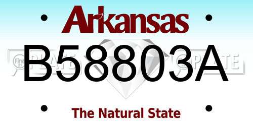 B58803A Arkansas License Plate