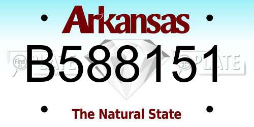 B588151 Arkansas License Plate