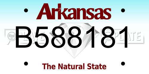 B588181 Arkansas License Plate