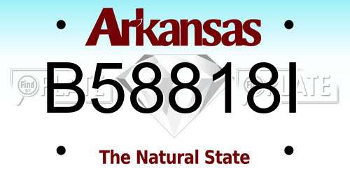 B58818I Arkansas License Plate