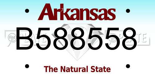 B588558 Arkansas License Plate