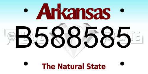 B588585 Arkansas License Plate