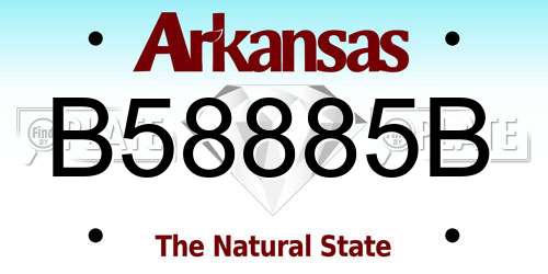 B58885B Arkansas License Plate