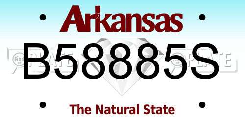 B58885S Arkansas License Plate