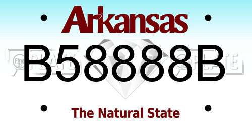 B58888B Arkansas License Plate