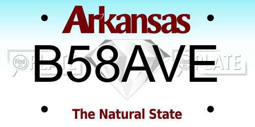 B58AVE Arkansas License Plate