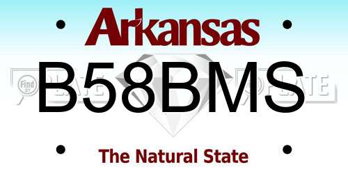 B58BMS Arkansas License Plate