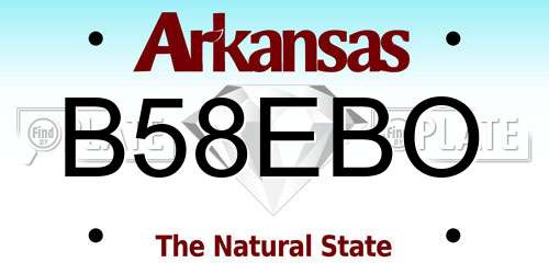 B58EBO Arkansas License Plate