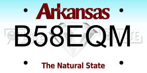 B58EQM Arkansas License Plate