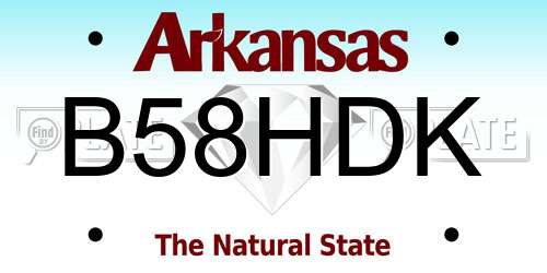 B58HDK Arkansas License Plate