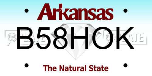 B58HOK Arkansas License Plate