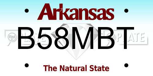 B58MBT Arkansas License Plate