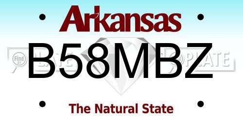 B58MBZ Arkansas License Plate