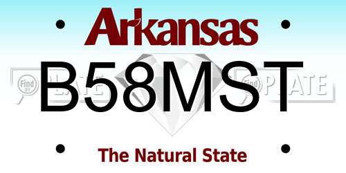 B58MST Arkansas License Plate
