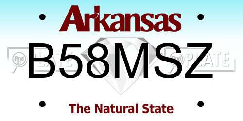 B58MSZ Arkansas License Plate