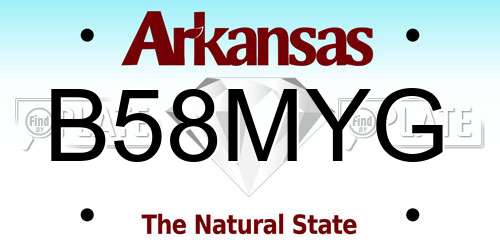 B58MYG Arkansas License Plate